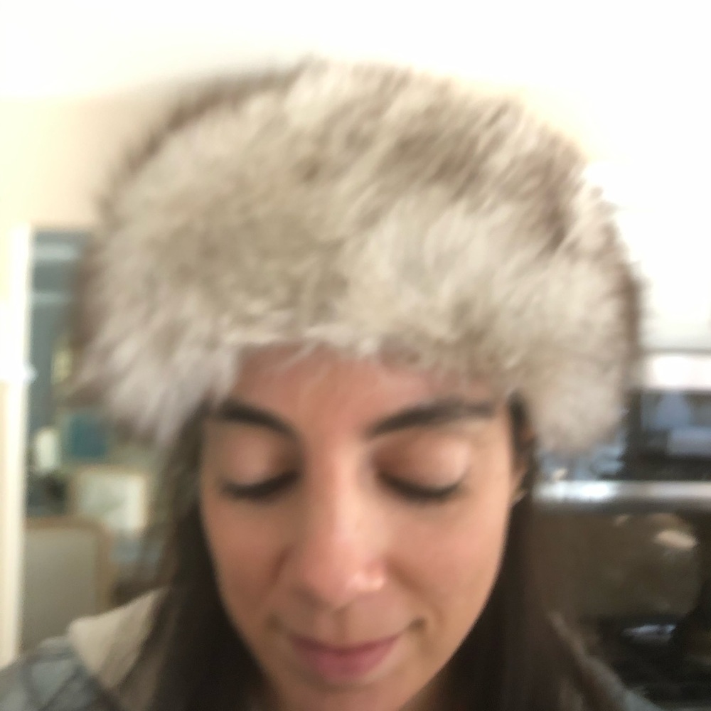 Silver Fox Fur Head Band